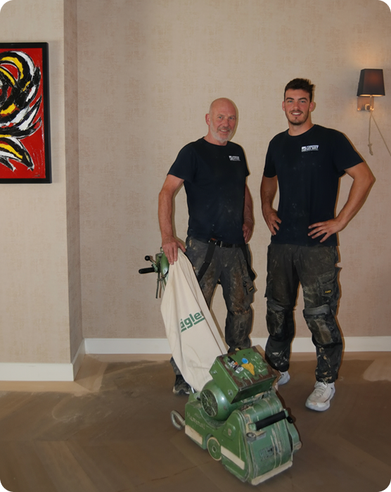 Marc en Ryan, vader en zoon van Vloer Schuur Expert