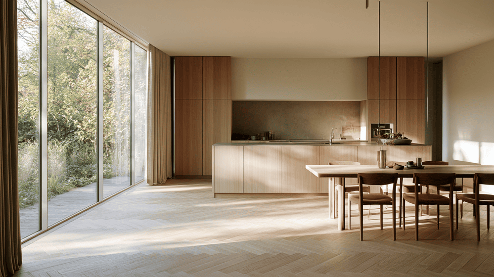 xl visgraat vloer in een moderne keuken